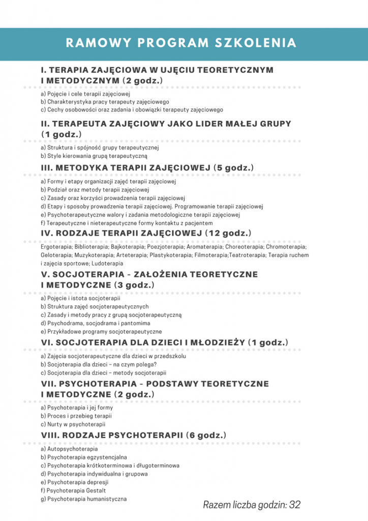 Terapeuta Zajęciowy Ostrołęka Plan Lekcji