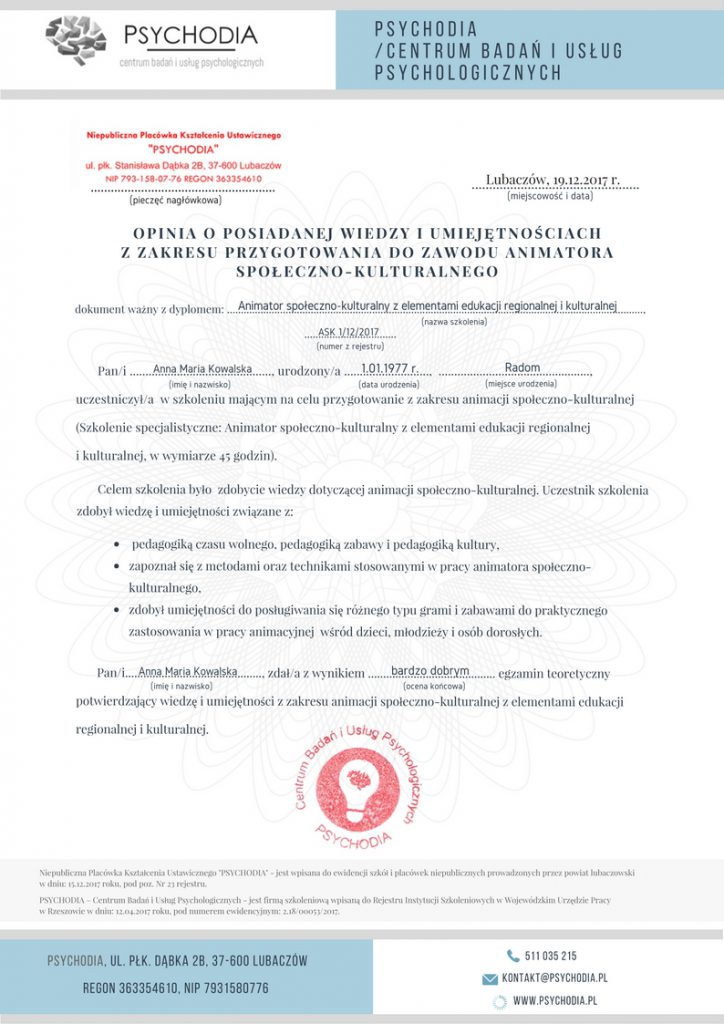 SUPLEMENT DO DYPLOMU E KURSYONLINE suplement-do-dyplomu-e-kursyonline